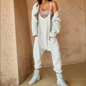 Free People Hot Shot Onesie in Green Smoke